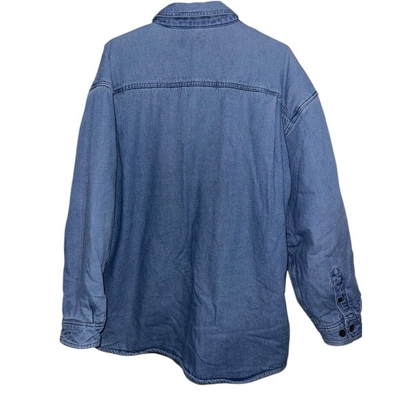 Vintage World Island Mens Denim Flannel Lined Shacket Chore Jacket Sz XL Blue - Picture 2 of 8